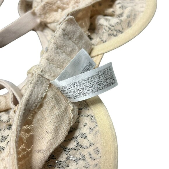 Wacoal Bra 32DD 851205 Halo Lace Mid Coverage Unlined Underwire Bra Beige - Picture 8 of 8